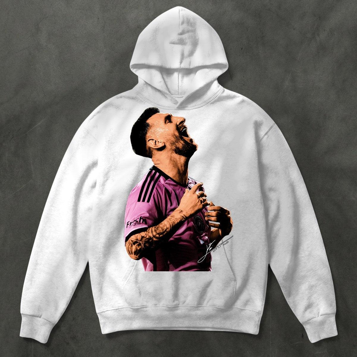 Messi Tee — Hoodie White